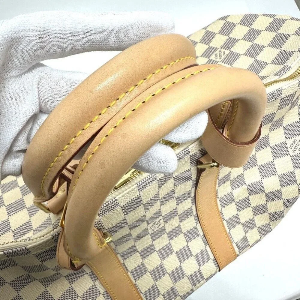 LOUIS VUITTON Damier Azur KeepallBandouliere 45 Duffle Bag Unused